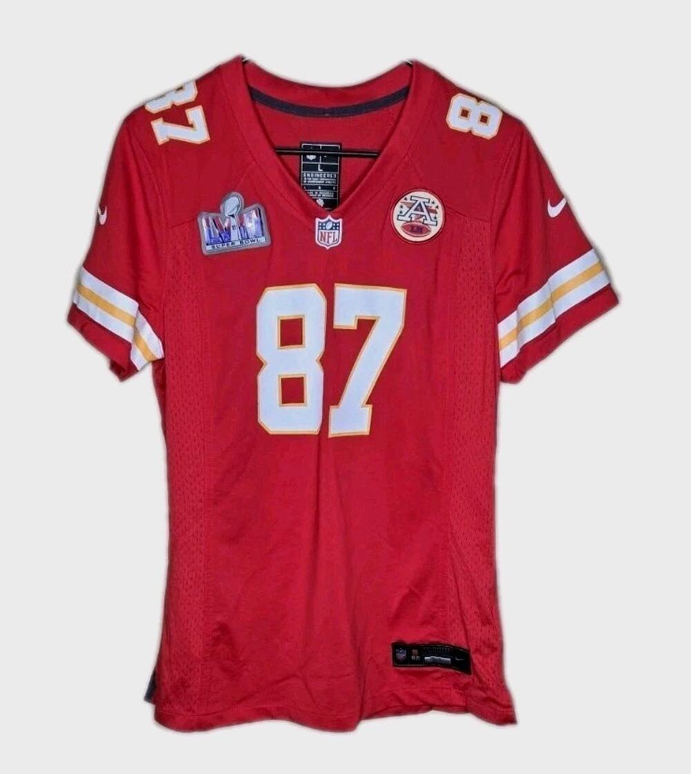 Travis Kelce Kansas City Chiefs SB LVII Nike Red Game Jersey; Men’s LG